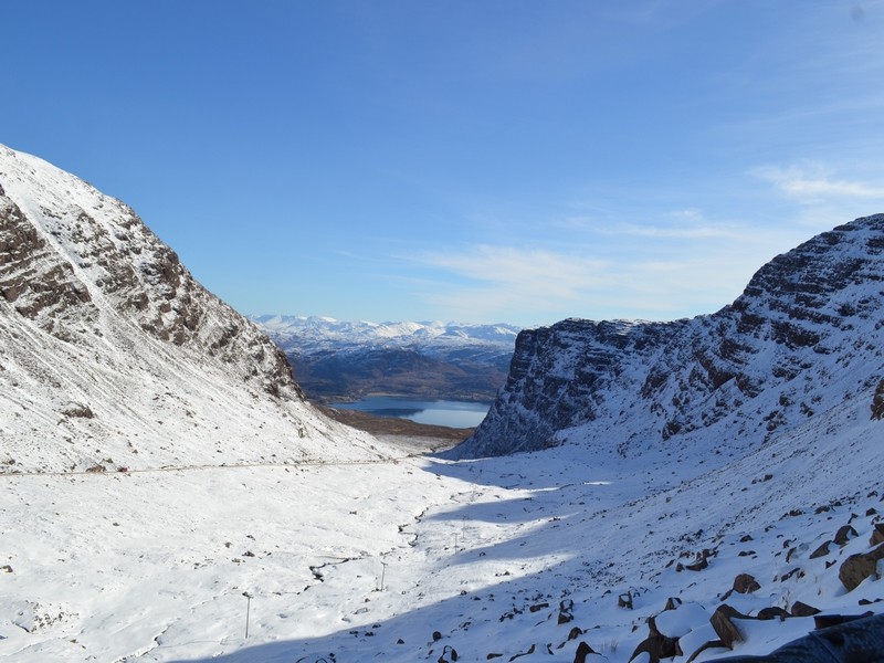view from bealach na ba down to achintraid (the chalet is by the loch at the bottom)